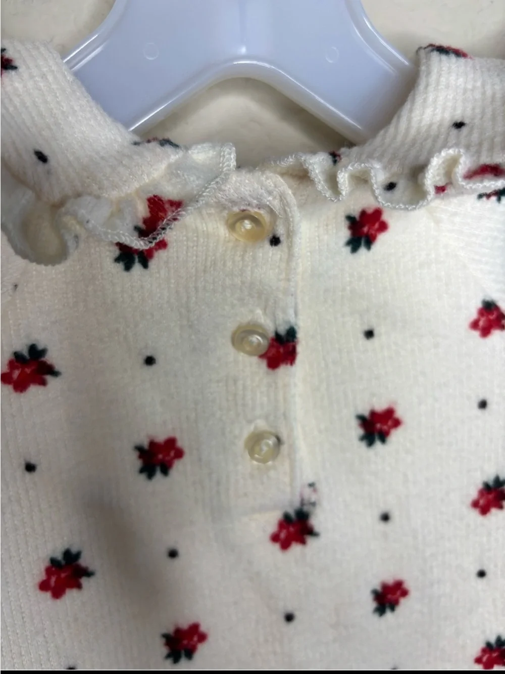 Bundle 2 Pieces Hooded One Piece and Floral Peplum Sweater Size 3-6M Winter Girl